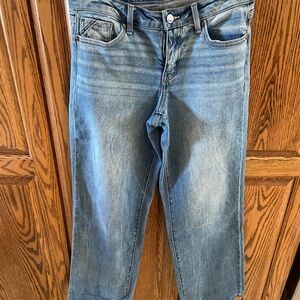 Buckle Black Light Blue Wide Leg crop Jeans